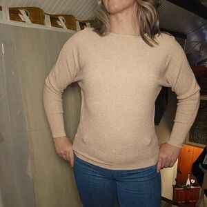 Vera Melani Blush Pink Ribbed Sweater | Size Small